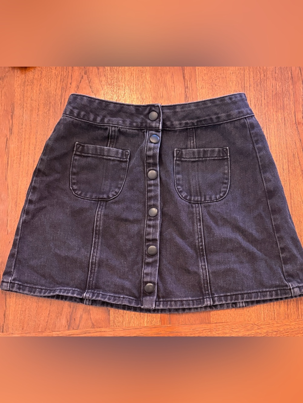 Brandy Melville black Jean button front Miniskirt- Sz 26